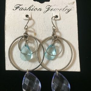Vintage Blue Dangle Drop Earrings